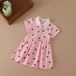 Light girls’ dress - polo collar, knee-length, cotton-elastane, for summer wear