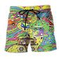 Trendy Swim Shorts for Men with Graffiti Print, Lightweight Quick-Drying Fabric, Adjustable Fit, Perfect for Summer Activities-6