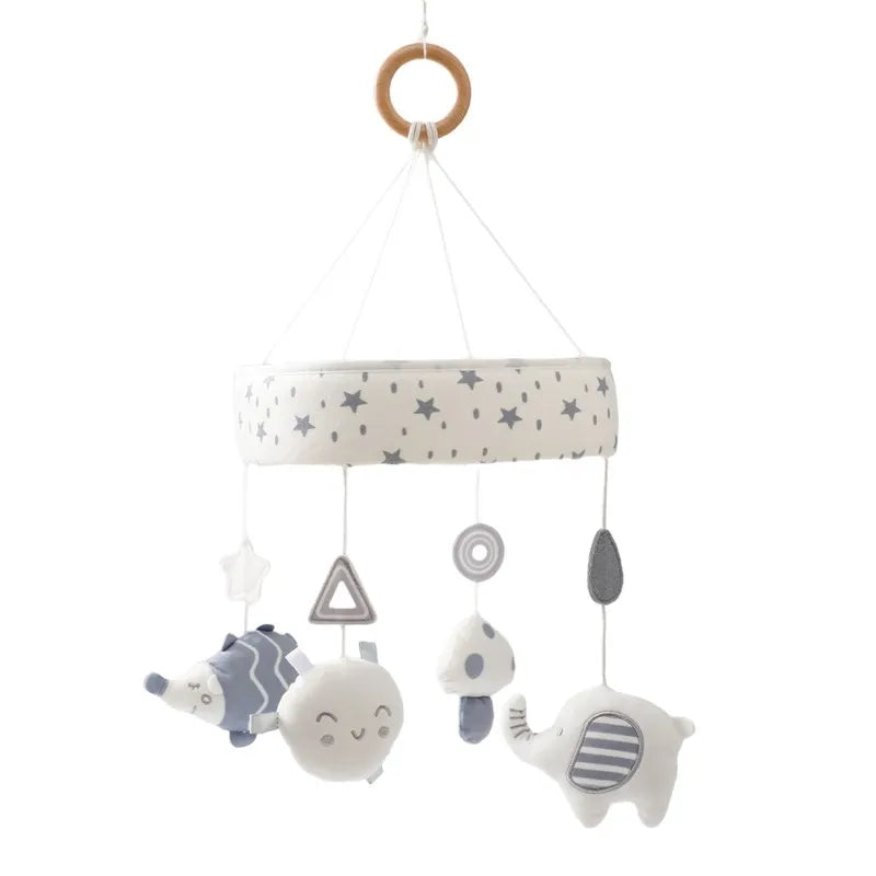 Mobile Baby Wooden Crib Hanging Toy Newborn Nursery Fall 2025 Soothing Music Developmental Gift