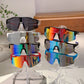 Sports Oversized Sunglasses Men, 2025 Punk Mirror Anti-UV Riding Shades