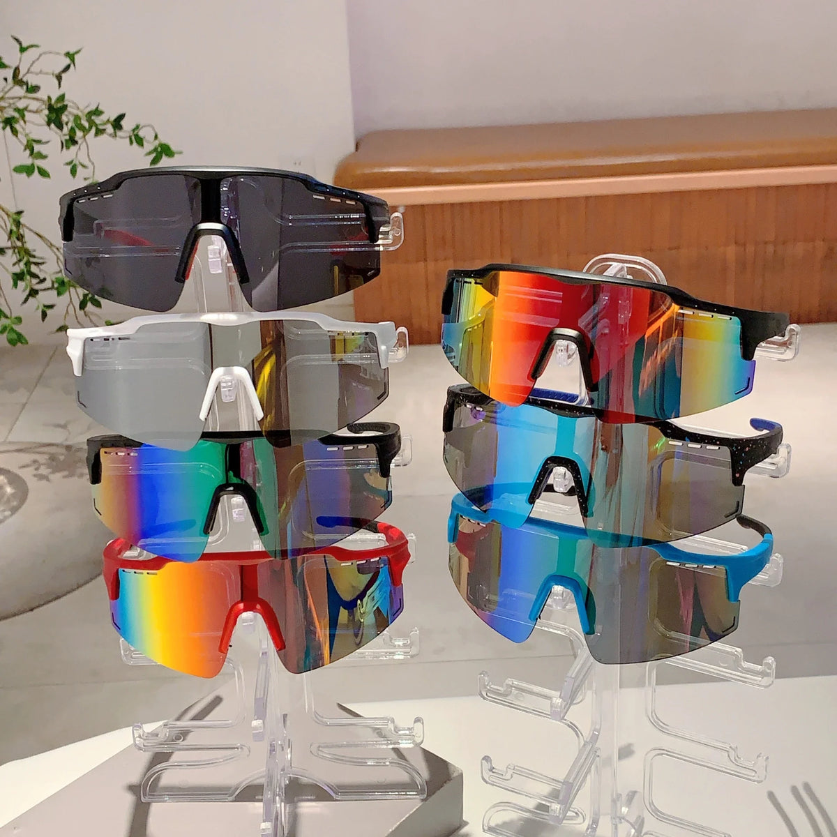Sports Oversized Sunglasses Men, 2025 Punk Mirror Anti-UV Riding Shades