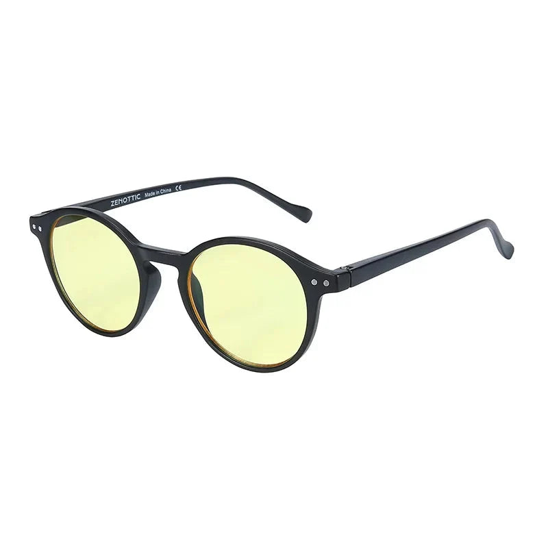 Retro Sunglasses Compact Round Frame UV400 Men Women Vintage Goggles Shade