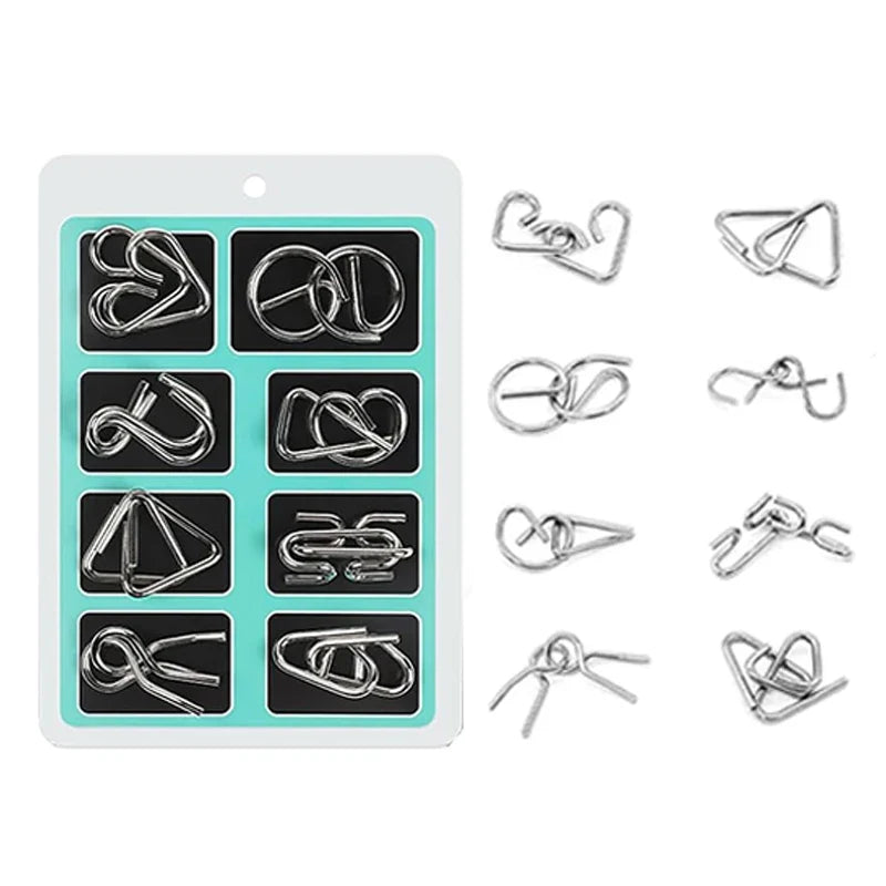 IQ Mind Challenge 3D Disentanglement Educational Toy 2026 – Metal Brain Teaser Wire Ring Puzzle Kit