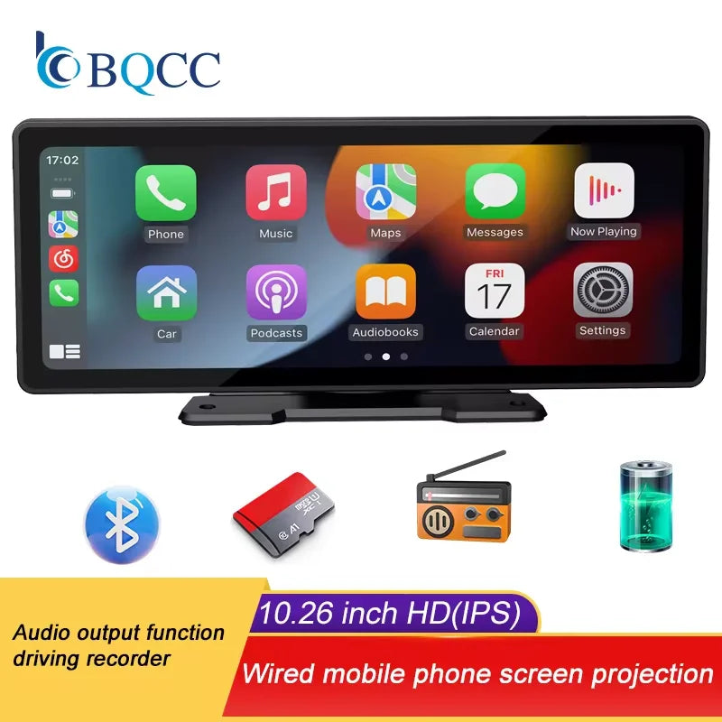 CarPlay2025 Edition Cordless Head Unit 10.26 Inch IPS HD Car Stereo With Rear View Camera Android Auto Fall