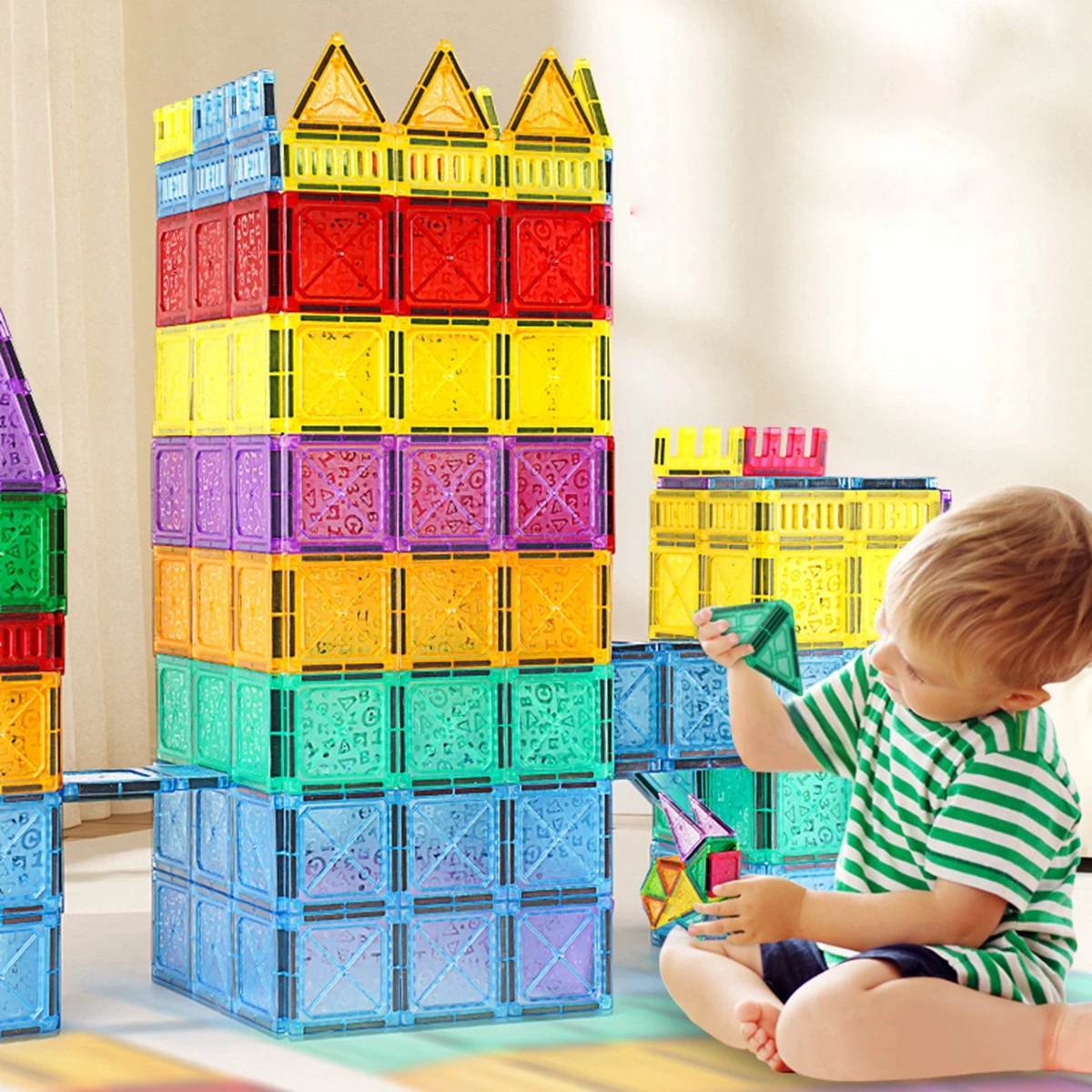 Building Magnetic Blocks for Kids 3-8 Years - Educational Magnet Toys for Toddlers and Preschoolers, Creative Play for Boys and Girls