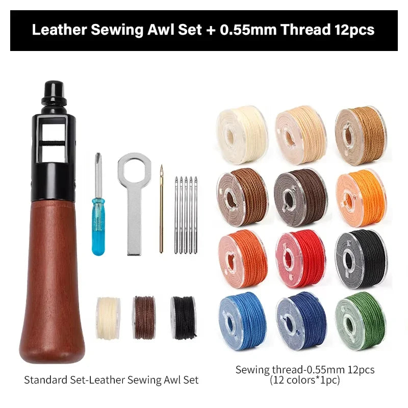Top-Grade Hand Stitching Awl Tools Kit for DIY Leather Craft and Canvas Repair, Fall 2026 Gift – Leather Sewing Kit
