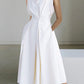 Elegant White Dress with Shirt Collar, Versatile Women's Dress for Formal and Casual Occasions-1
