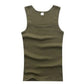 slash neck, casual fit, solid, summer knit vest – Breathable men's cotton tank top