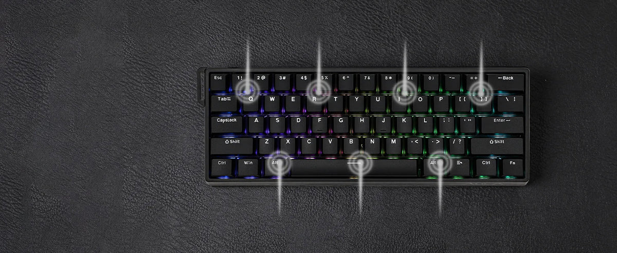 60 Mechanical Percent Hot Swap Keyboard Aluminum RGB Hall
