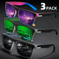 Sunglasses Polarized Three Pack Square Gradient Frames UV400 Anti Glare For Summer Travel Gift