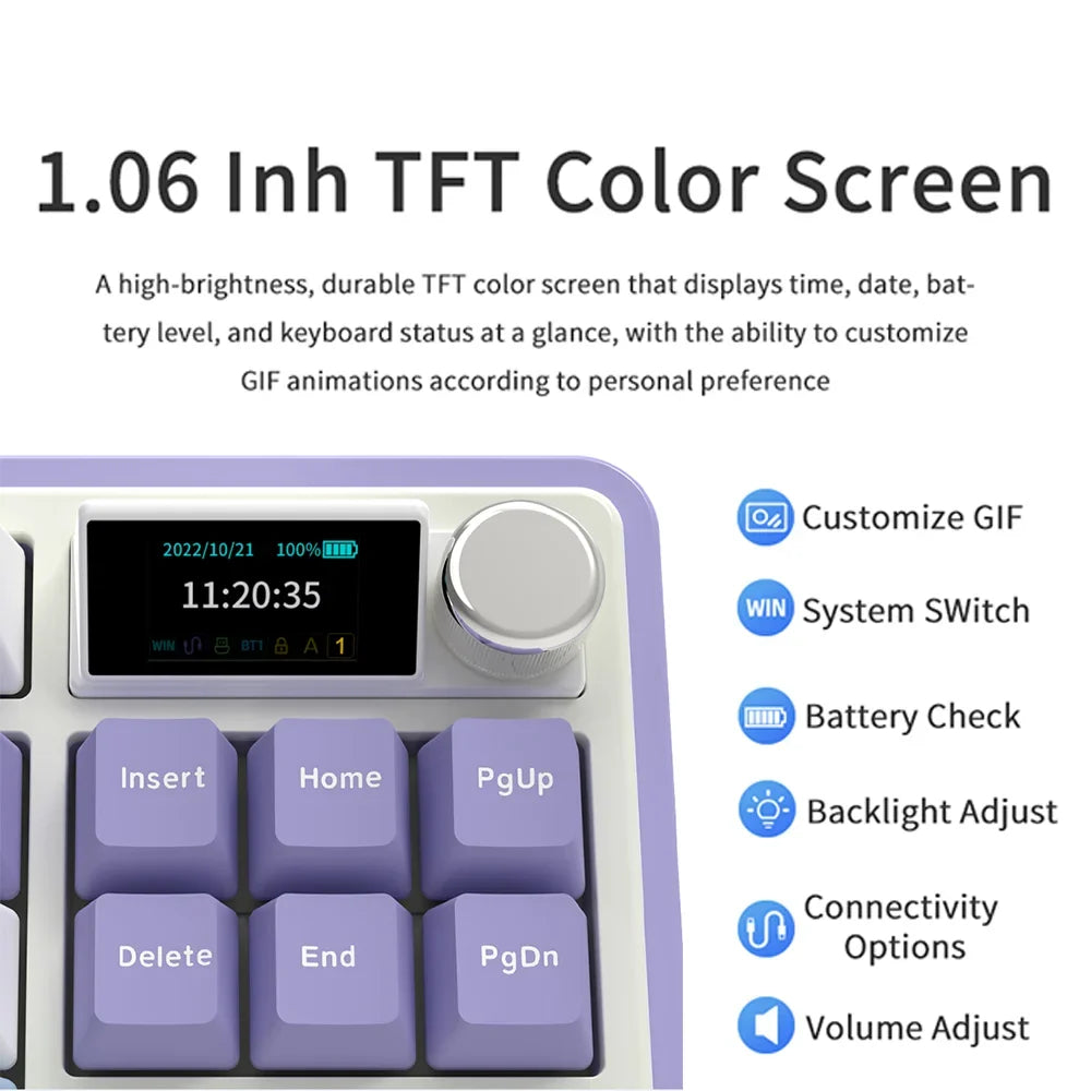 Keyboard Mechanical 87 Key Tri Mode RGB Hot Swappable