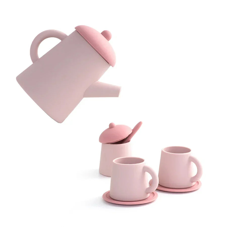 Miniature Tea Kit Plush Silicone Pretend Play Tableware Kids Toy Back To School 2025 Imaginative Play Gift