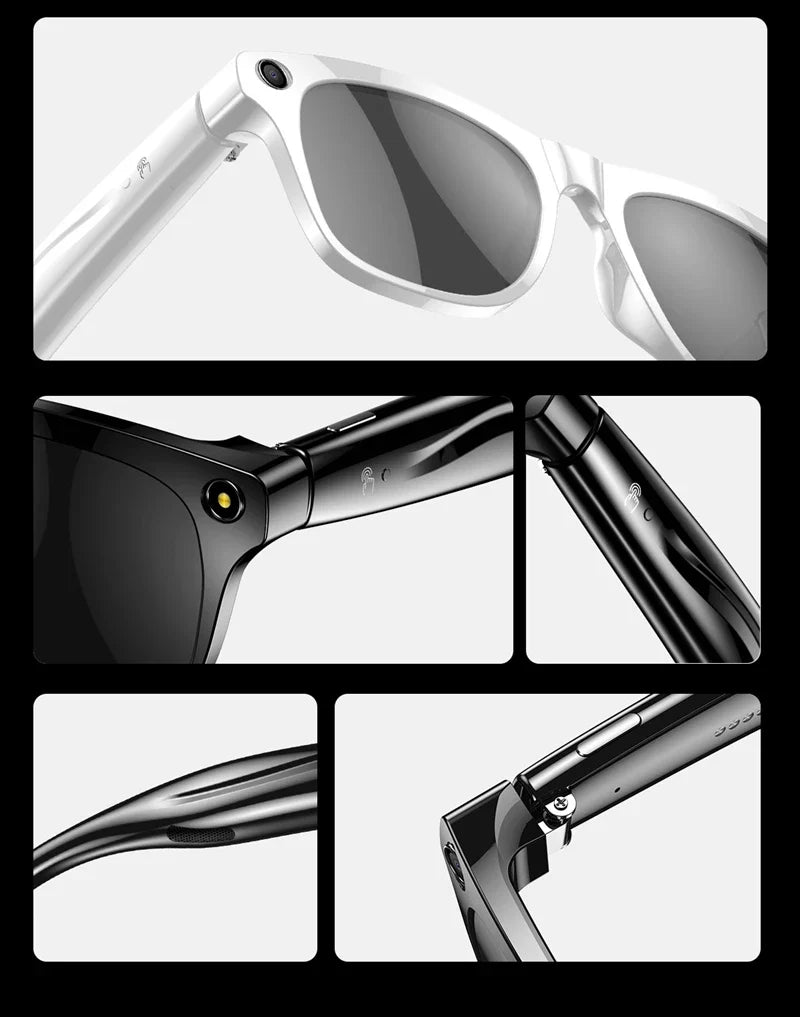 AI 4K Smart Camera Glasses Photochromic Travel Handsfree