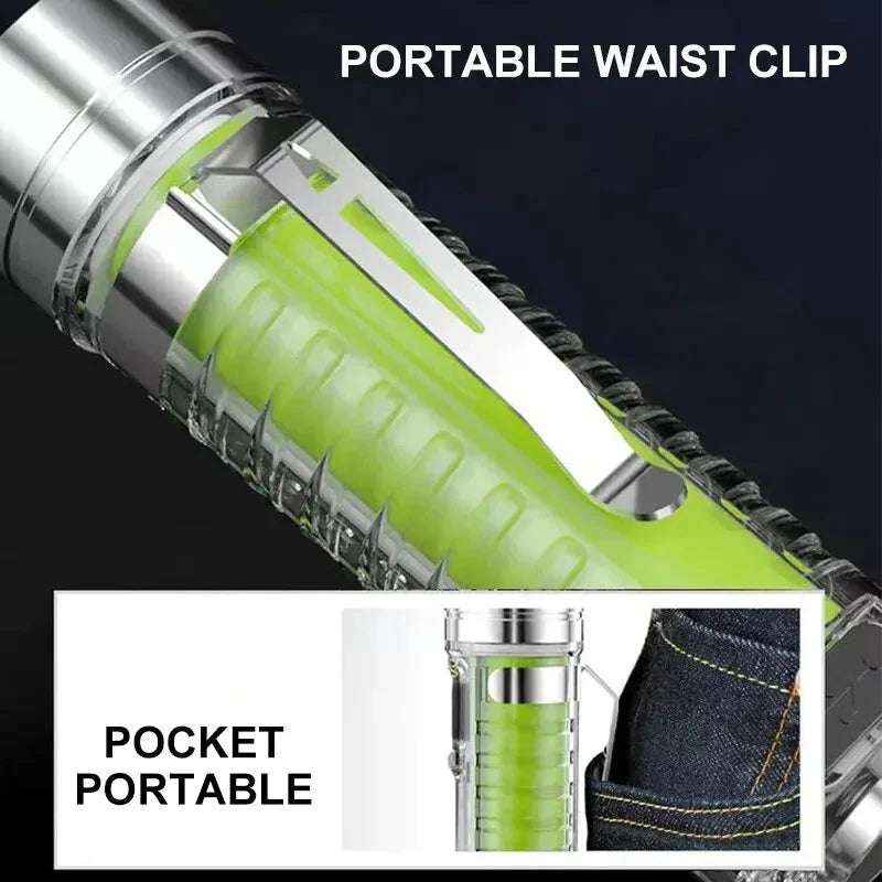 USB C Battery-Powered LED MINI Keychain Flashlight with Magnet for Camping and Emergencies