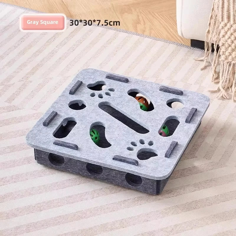 Puzzle Cat Toy Box With Ball Suede Felt Indoor Cat Exercise Entertainment Eco Friendly Gift 2026 TikTok Viral