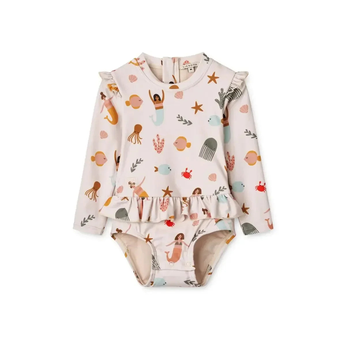 Rash Guard & Hat, Nylon, Cartoon Seagull Star Print, Beach Holidays – Fast-dry Kids’ Swimwear Kit