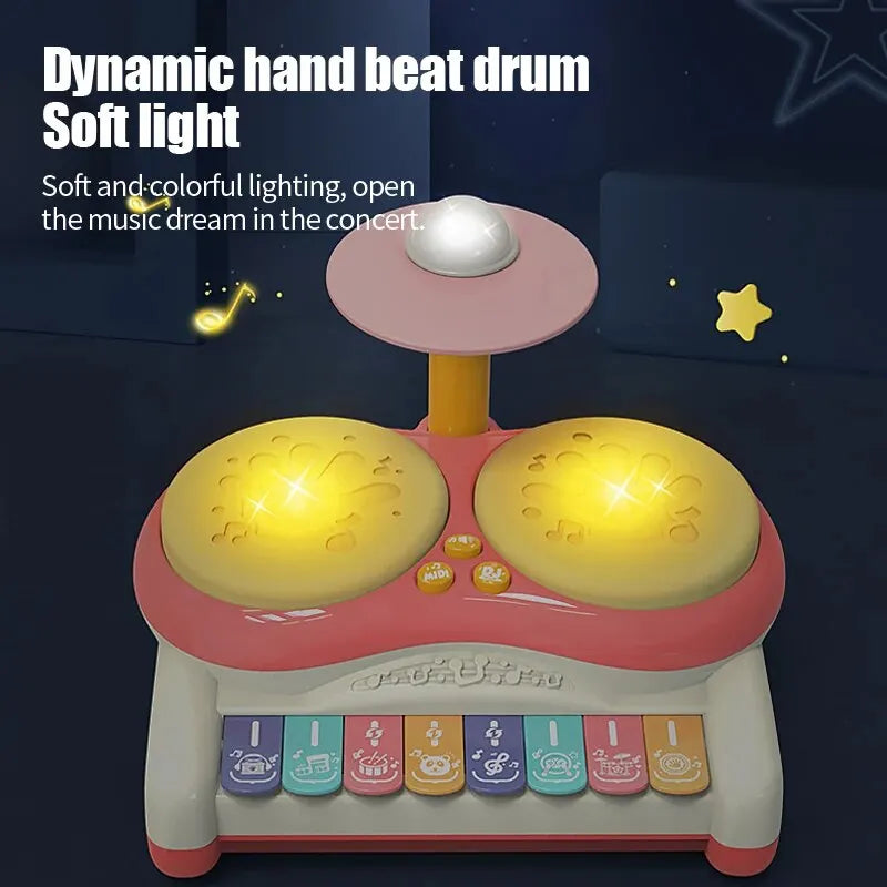 Kids Electronic Musical Keyboard Piano & Drum Kit - Educational Playset for Boys and Girls Aged 3+, Sturdy Plastic Musical Instruments Toy