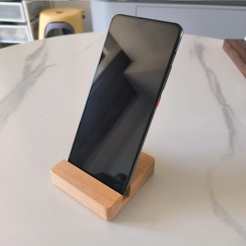 Universal Solid Wood Desk Stand Holder for Mobile Phones & Tablets - Household Accessories