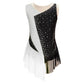 girls' Stretchy leotard - rhinestone mesh yoke, sleeveless, polyester, nylon, elastane, for lyrical dance performance