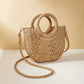 Straw Bag Organic Handwoven Half Moon Beach Tote Crossbody Bag Large Capacity Summer 2026 Vacation Accessory