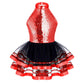 Light girls' leotard - sequined skirted tutu, polyester, for ballet and dance performances