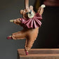 Leather PU Bag Charm Personal Dancing Bear Keychain Gift