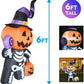 Halloween2025 Edition Inflatable 6ft Pumpkin Skull Yard Decor