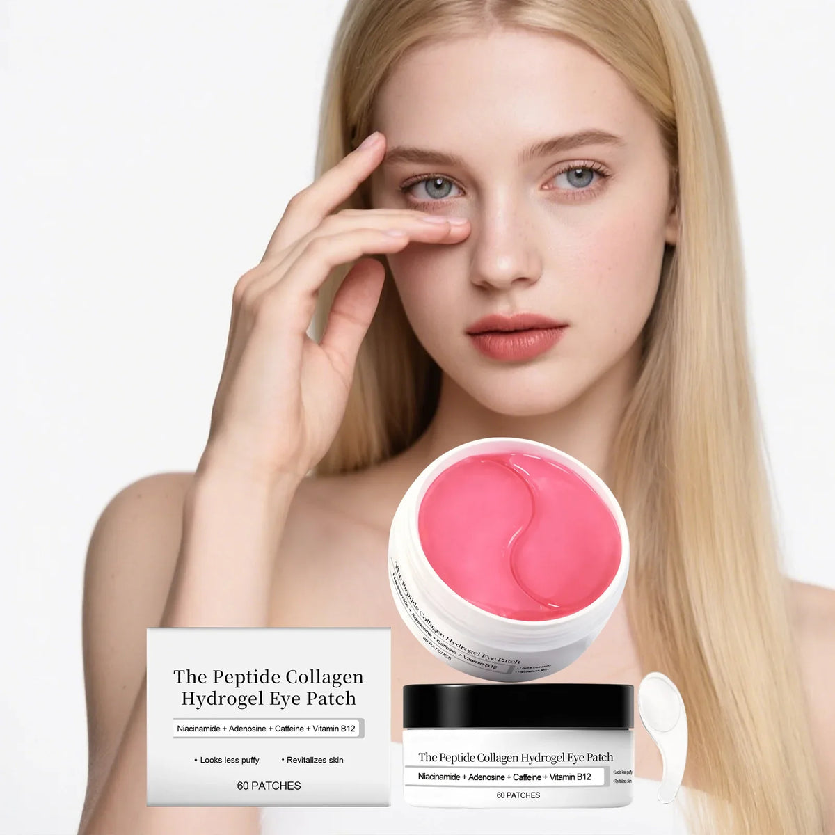 Hydrogel Collagen Eye Patch 60 Patches Skincare Niacinamide Adenosine TikTok Viral Fall 2026 Moisturizing Anti Puffiness Dark Circles
