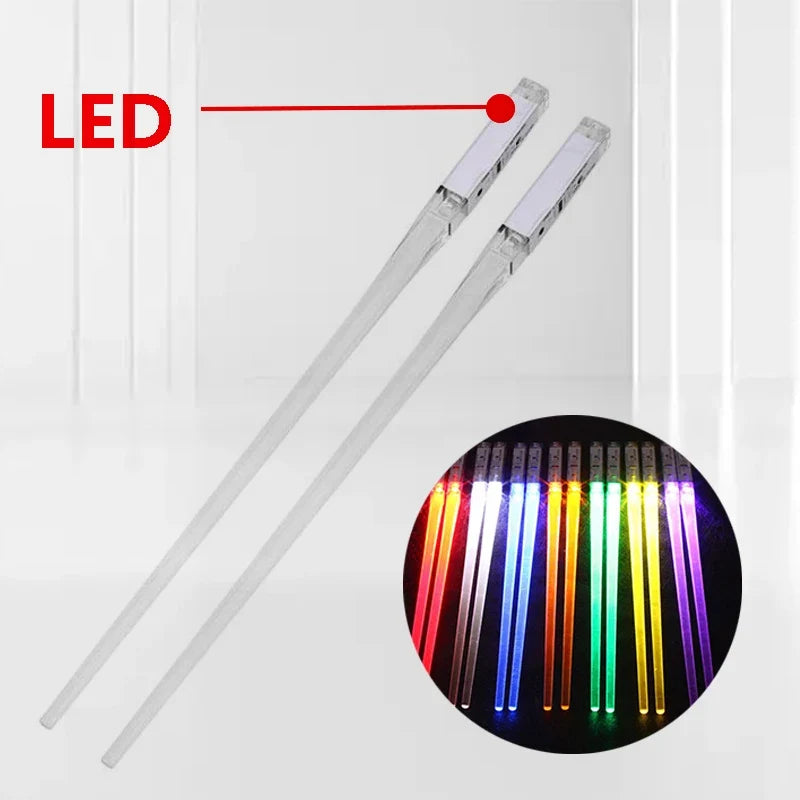 Luminous LED Lightsaber Chopsticks - Light Up Star Wars Party Tableware, Fun Kitchenware for Kids