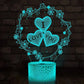 Illusion 3D Heart Lamp - USB LED Night Light, An Ideal Valentine's Day Gift