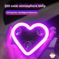 Window Car Neon Light Heart Shaped LED Interior Lamp TikTok Viral Fall 2026 Solar Powered Wiring Free