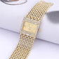 Diamond Kit Square Dial Ladies Quartz Wristwatch, Crystal Band, Fall 2026 Gift Idea – Gold Watch