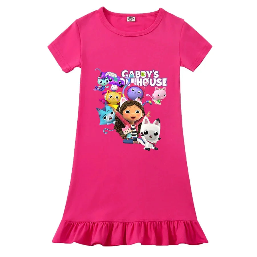 Princess-Style, Flowy, Mid-Calf Length, Cotton, For Party Wear – Light Girls’ Dress