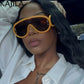 Sunglasses2026 Edition White Frame Oversized Wave Mask Goggles Y2K Punk Steampunk Eyewear TikTok Viral