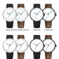 leather strap, round dial, minimalist everyday timepiece – Timeless unisex quartz wristwatch