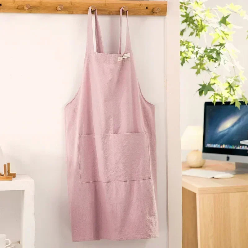 Apron Cotton Linen Minimalist Japanese Korean Kitchen And Florist Apron Fall 2025 Breathable Sturdy