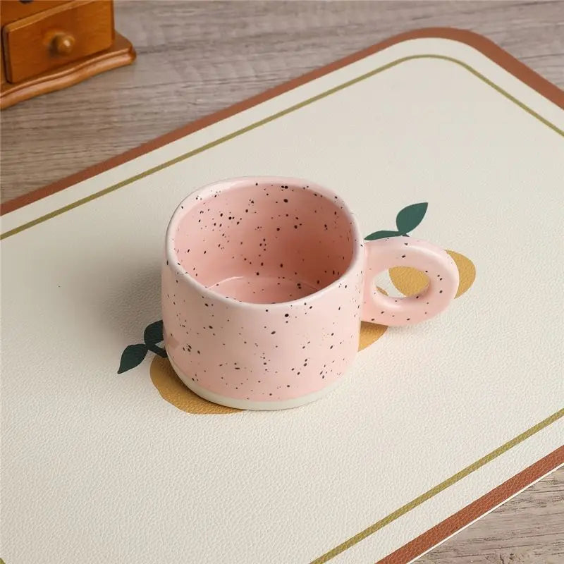 Ceramic Mug 300ml Porcelain Ring Handle Speckled Handmade Contemporary Coffee Cup Fall 2025 Cozy Gift