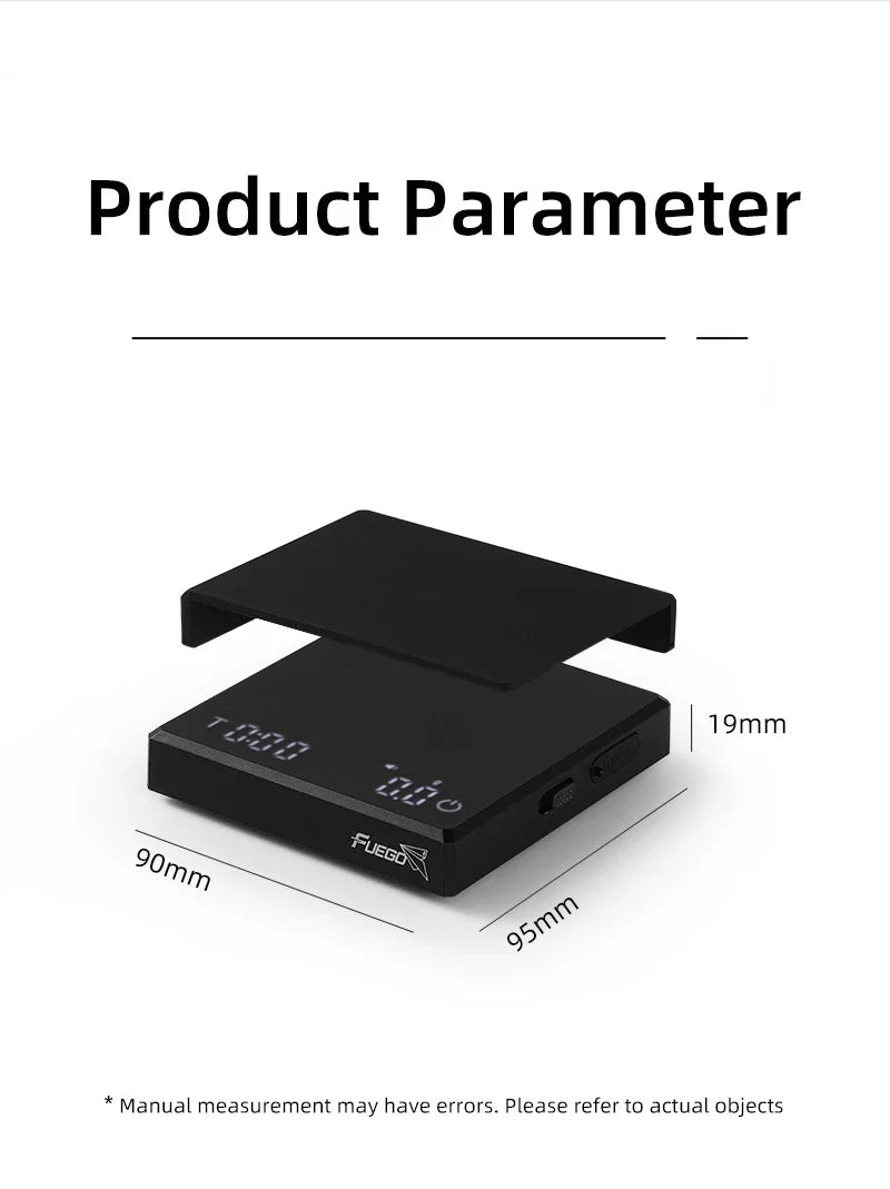 Coffee Scale Battery-Powered Digital 0.1g Accurate With Timer