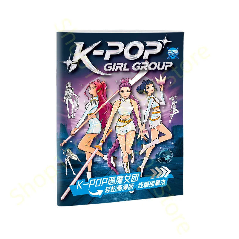 Book Coloring Kpop Demon Hunters Anime Sketches Rumi Mira Zoey Cute Line Drawings Back to School 2025 Gift