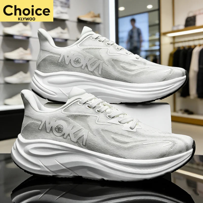 flyknit upper, rubber outsole, spring autumn sport – Breathable lightweight men's running shoe