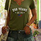 V-neck, short sleeve, patriotic EST.1776 USA print, casual top – Breathable women's t-shirt