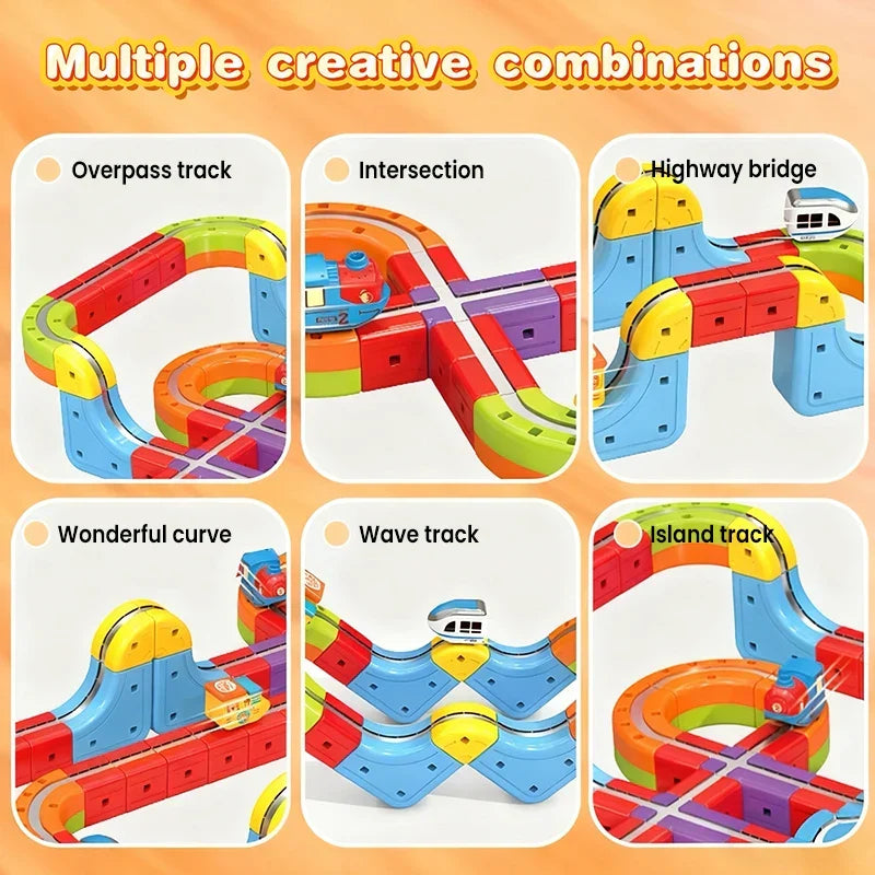 Magnetic2025 Edition Building Kit 81 Pieces Track Puzzle With Train STEM Educational Toy Christmas Gift