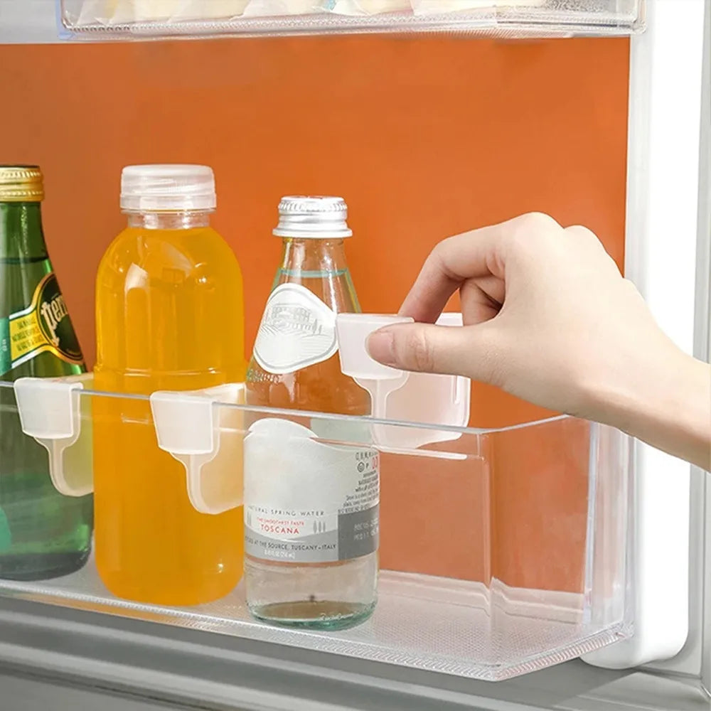 Refrigerator Storage Partition Board 4Pcs - Retractable Plastic Divider Household Organizers for Kitchen