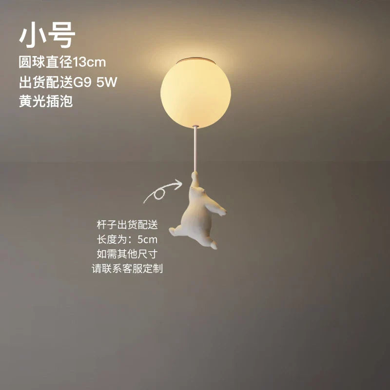 Ceiling LED Light Warm Cartoon Bear Design Kids Bedroom Ceiling Lamp Fall 2025 Cozy Nightlight Decor