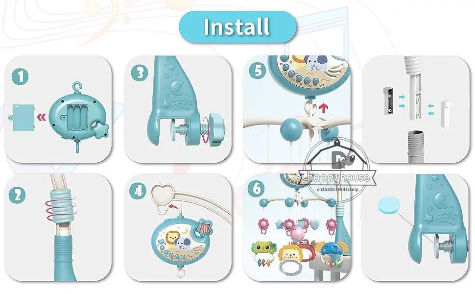 Baby Musical Mobile Projection Remote Newborn Sensory Toys