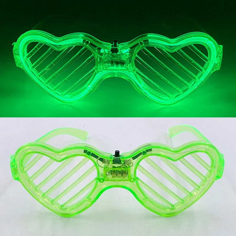 Up Light LED Glasses - 5 Colors Heart Shape Glow Party Supplies for Kids and Adults