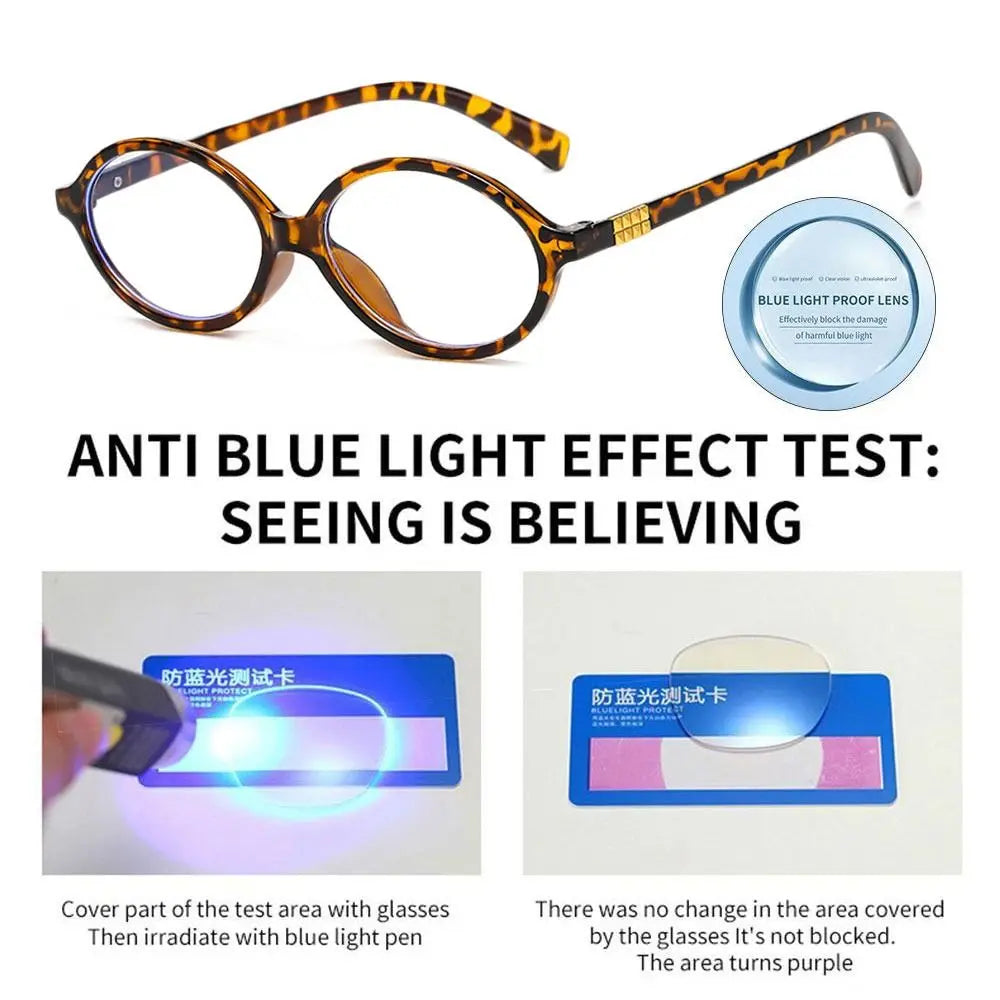 Blue2026 Edition Light Glasses Y2K Retro Oval Frame Eyeglasses For Reading And Computer Use, TikTok Viral