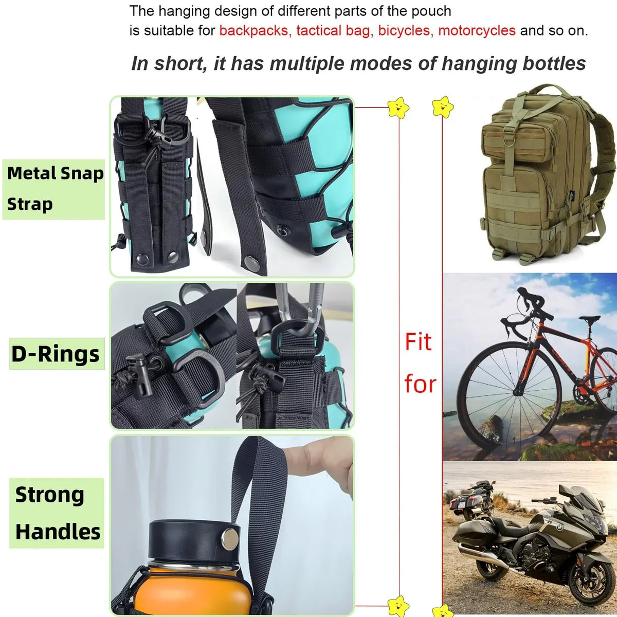 Tactical Pouch for Outdoor Gear, Fall 2025 Trend, Sturdy 1000D Fabric – Molle Water Bottle Holder