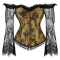 Women's Supportive Corset Top - Off Shoulder, Lace Satin