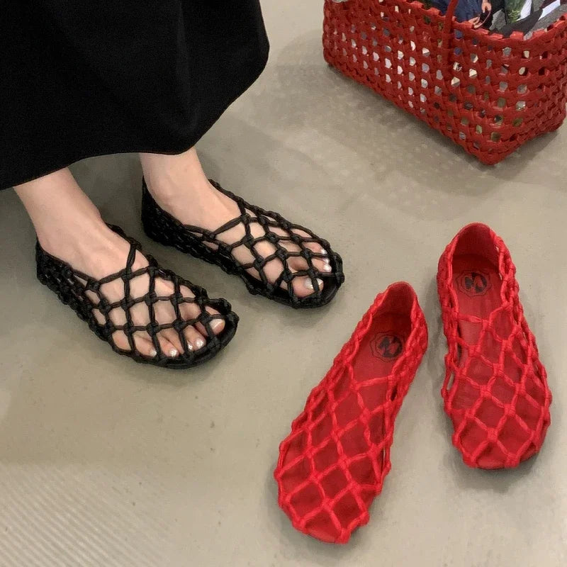 Women’s Breathable Ballet Flats - Mesh Weave, Summer